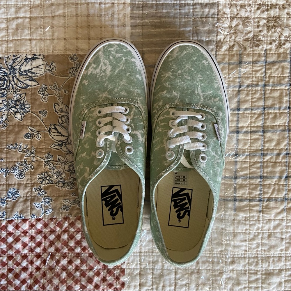 Vans Teal Green Authentic Washed Sneakers